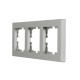 Рамка тройная горизонтальная LEZARD Vesna серая 742-3500-148