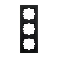 Рамка тройная вертикальная LEZARD Vesna черная 742-4200-153