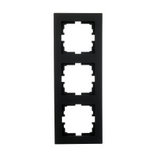 Рамка тройная вертикальная LEZARD Vesna черная 742-4200-153