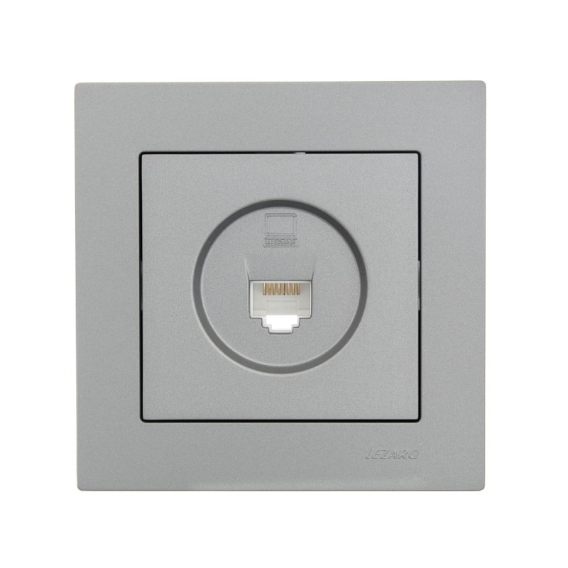 Розетка компьютерная LEZARD Vesna серая 742-3588-139