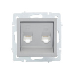 Розетка комп'ютерна подвійна LEZARD Vesna сіра 742-3588-141