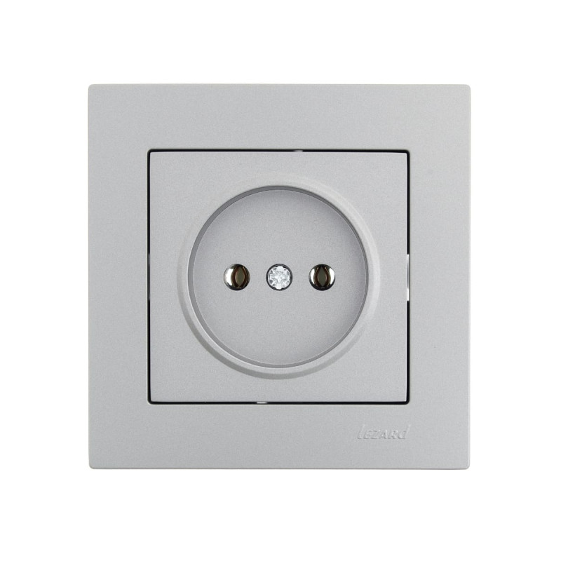 Розетка одинарная б/з LEZARD Vesna серая 742-3588-121В