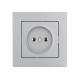 Розетка одинарная б/з LEZARD Vesna серая 742-3588-121В