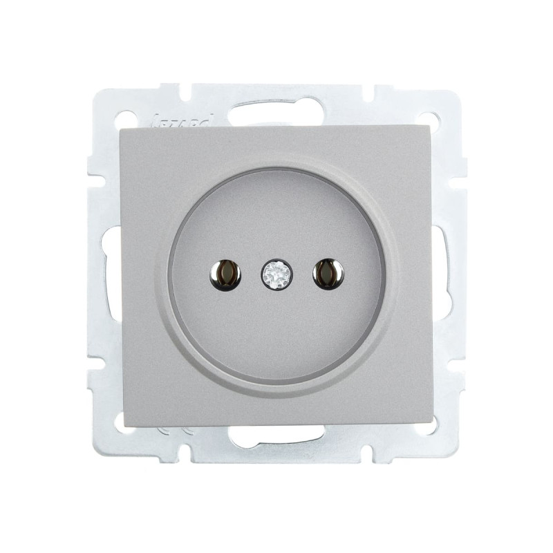 Розетка одинарная б/з LEZARD Vesna серая 742-3588-121В