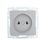 Розетка одинарная б/з LEZARD Vesna серая 742-3588-121В