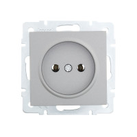 Розетка одинарная б/з LEZARD Vesna серая 742-3588-121В