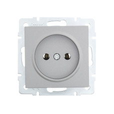 Розетка одинарная б/з LEZARD Vesna серая 742-3588-121В