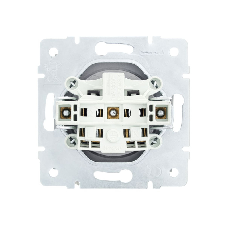 Розетка одинарная б/з LEZARD Vesna серая 742-3588-121В