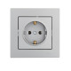 Розетка одинарная с/з LEZARD Vesna серая 742-3588-122В