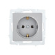 Розетка одинарная с/з LEZARD Vesna серая 742-3588-122В