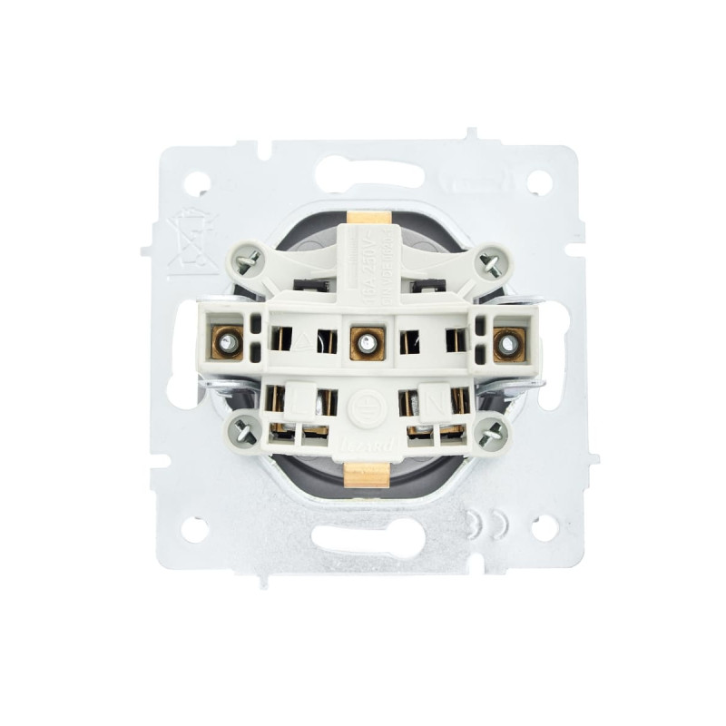 Розетка одинарная с/з LEZARD Vesna серая 742-3588-122В