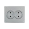 Розетка двойная б/з LEZARD Vesna серая 742-3500-128В