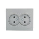 Розетка двойная б/з LEZARD Vesna серая 742-3500-128В