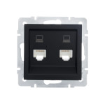 Розетка подвійна комп'ютерна LEZARD Vesna чорна 742-4288-141