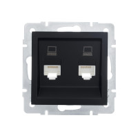 Розетка двойная компьютерная LEZARD Vesna черная 742-4288-141