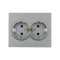 Розетка двойная с/из LEZARD Vesna серая 742-3500-127В