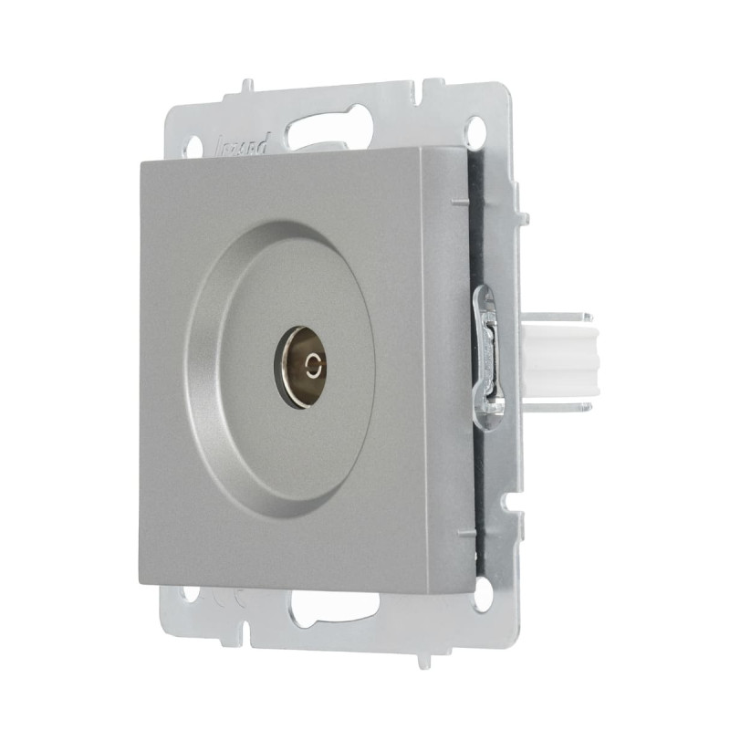 Розетка телевизионная проходная LEZARD Vesna серая 742-3588-129