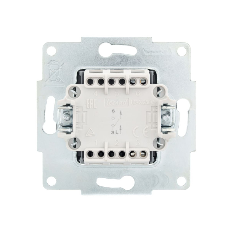 Вимикач одноклавішний LEZARD Vesna сірий 742-3588-100