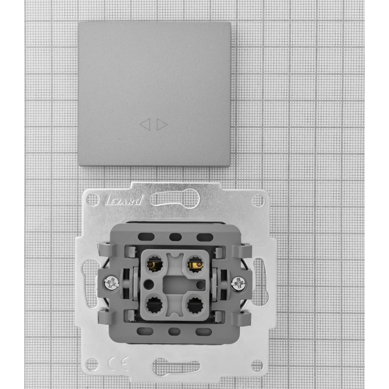 Выключатель одноклавишный промежуточный LEZARD Vesna серый 742-3588-107