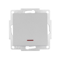 Выключатель одноклавишный с подсветкой LEZARD Vesna серый 742-3588-111