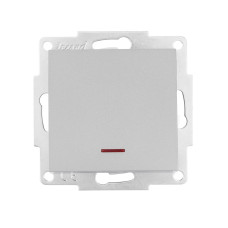 Выключатель одноклавишный с подсветкой LEZARD Vesna серый 742-3588-111