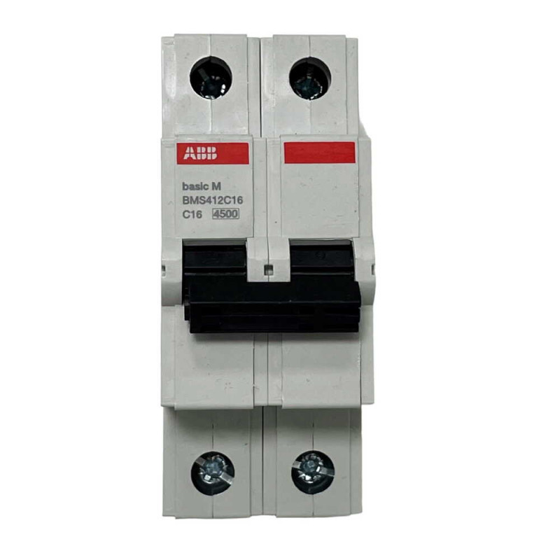 Автоматичний вимикач ABB BMS412-C16 2p 16A тип C серія Basic 2CDS642041R0164