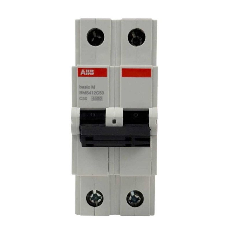 Автоматичний вимикач ABB BMS412-C50 2p 50A тип C серія Basic 2CDS642041R0504