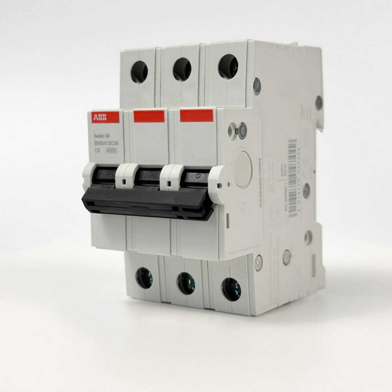 Автоматичний вимикач ABB BMS413-C06 3p 6A тип C серія Basic 2CDS643041R0064