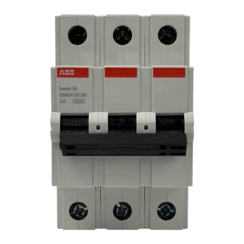 Автоматичний вимикач ABB BMS413-C06 3p 6A тип C серія Basic 2CDS643041R0064