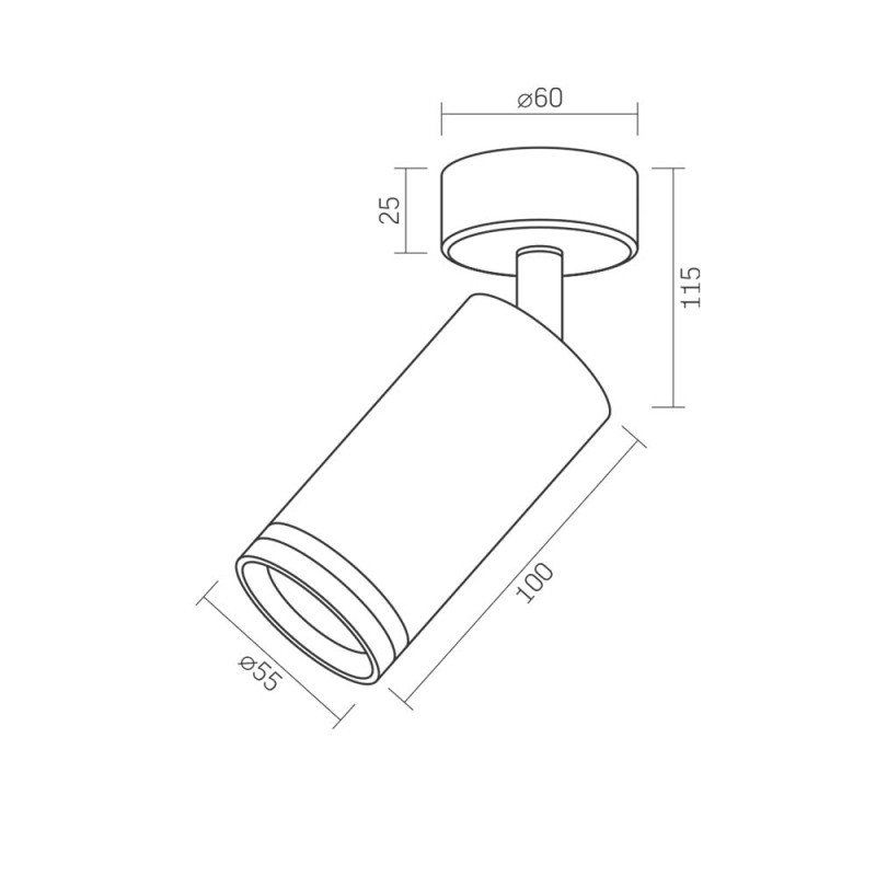 Светильник под лампу SPF05B GU10 накладной поворотный черный (VL-SPF05B-B)