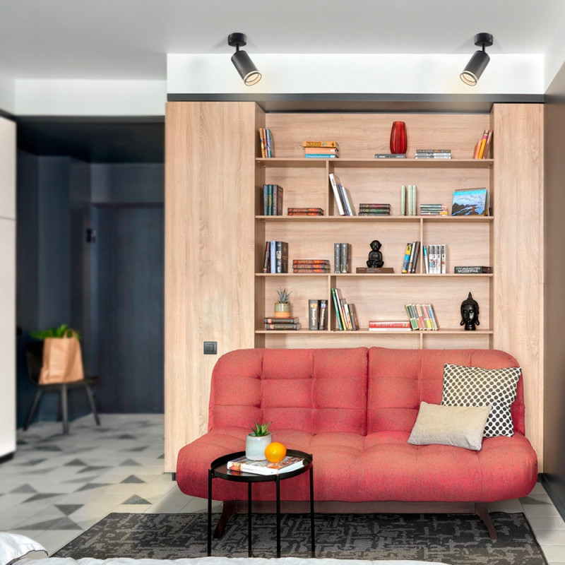 Светильник под лампу SPF05B GU10 накладной поворотный черный (VL-SPF05B-B)