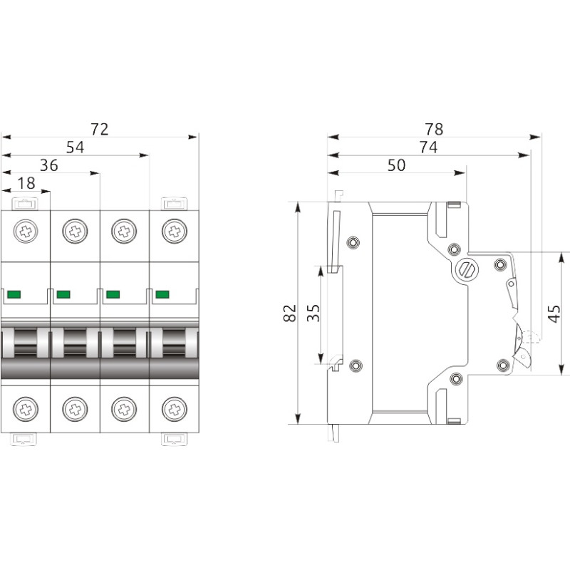 Автоматический выключатель FB2-63 Standart 1P С 63А 6кА ПРОМФАКТОР FB2C1063