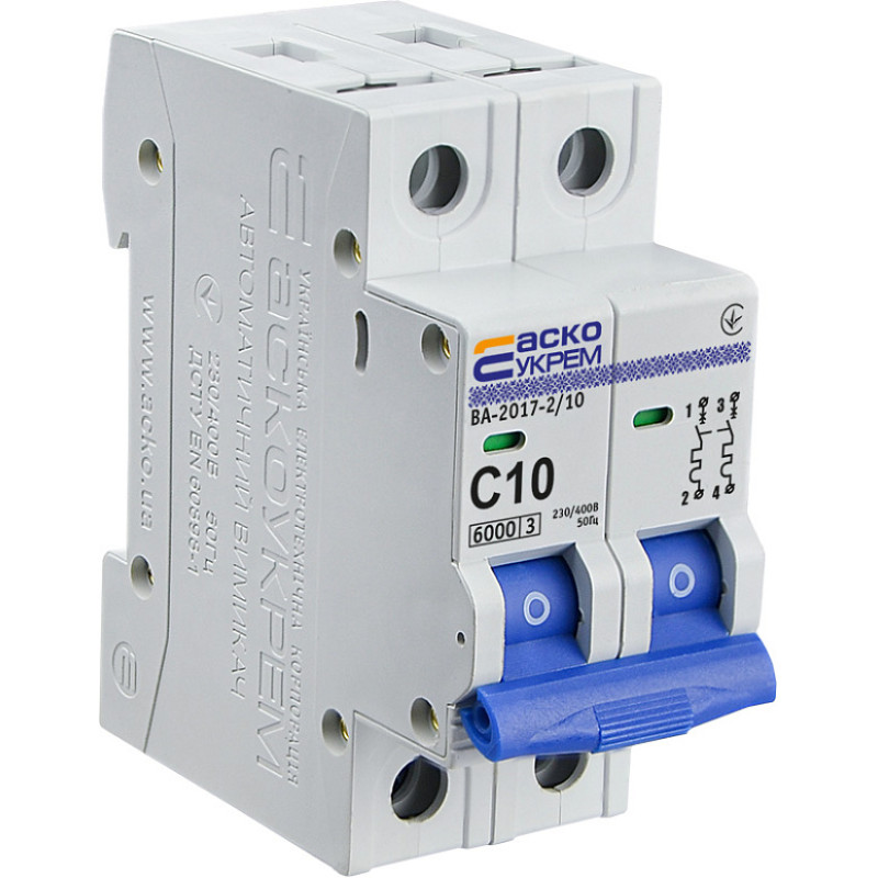 Автоматический выключатель АСКО-УКРЕМ ВА-2017 2P 10А C A0010170011