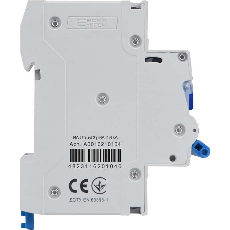 Модульный автоматический выключатель UTrust 3р 6А D 6kА АСКО (A0010210104)