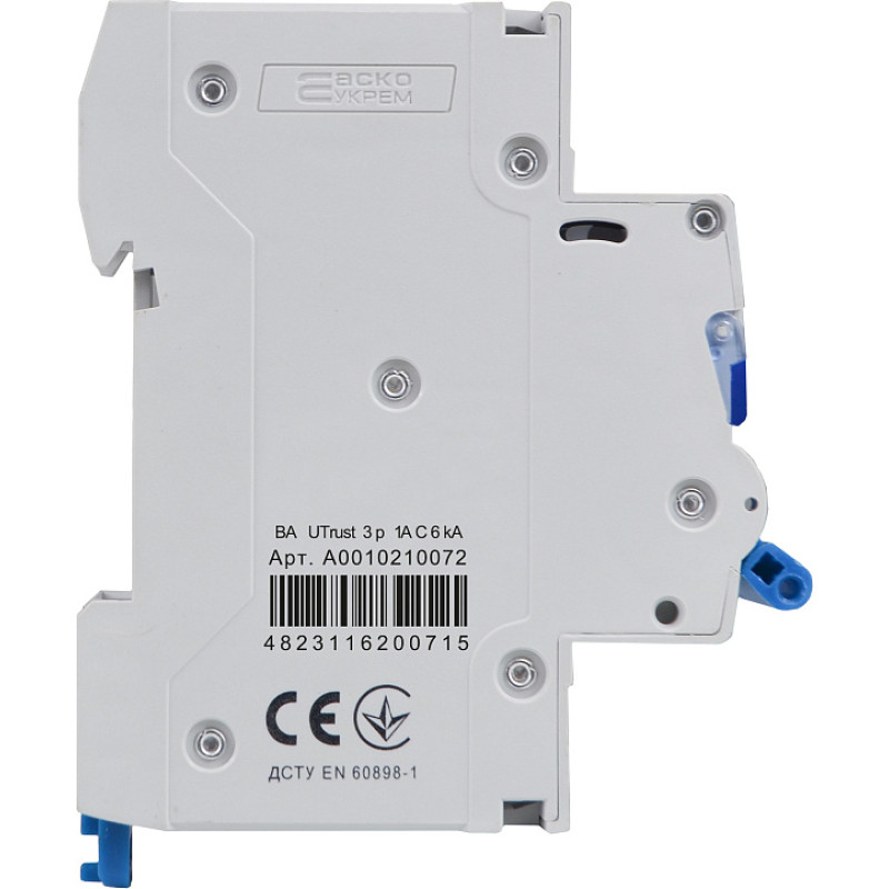 Модульный автоматический выключатель UTrust 3р 1А С 6kА АСКО (A0010210072)