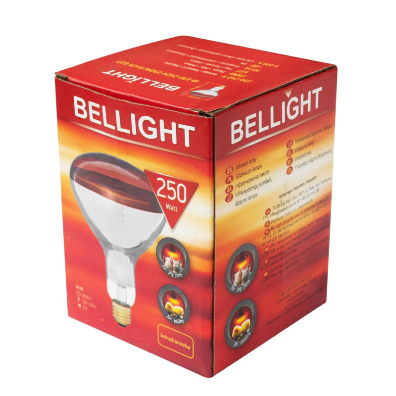 Інфрачервона дзеркальна лампа (ИКЗК) R125 E27 250 Вт 230В BELLIGHT