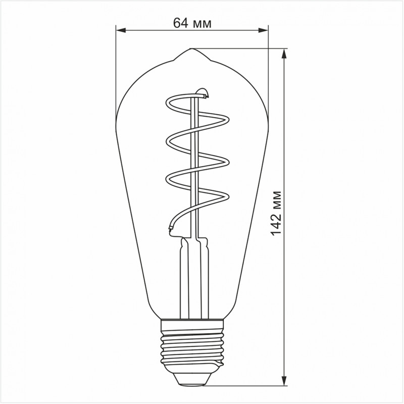 Лампа LED VIDEX Filament ST64FASD 5W E27 2200K 220V диммерная (VL-ST64FASD-05272)