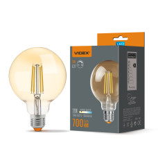 Лампа LED VIDEX G95FAD 7W E27 2200K 220V бронза диммер (VL-G95FAD-07272)