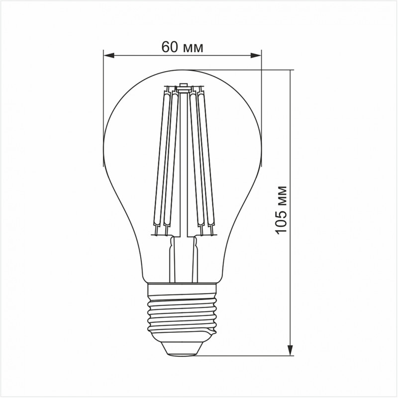 Лампа LED куля VIDEX Filament A60F 10W E27 4100K 220V (VL-A60F-10274)