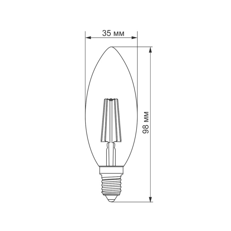 Светодиодная лампа TITANUM Filament C37 4W E14 4100K (TLFC3704144)