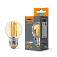 Лампа LED шар VIDEX Filament G45FA 6W E27 2200K 220V бронза (VL-G45FA-06272)