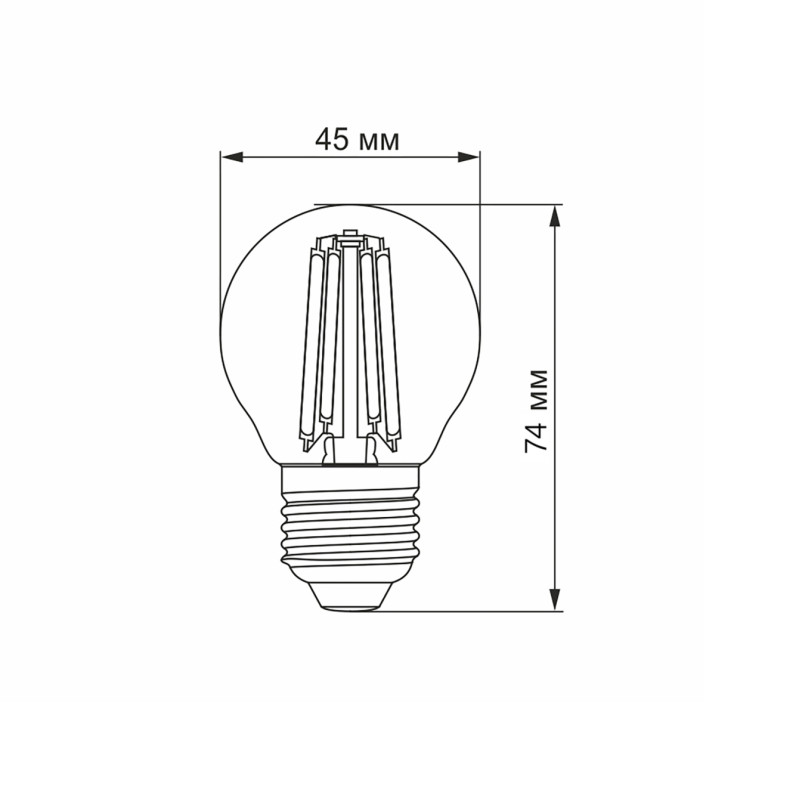 Лампа LED куля VIDEX Filament G45FA 6W E27 2200K 220V бронза (VL-G45FA-06272)