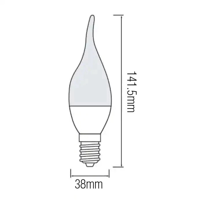Лампа свічка на вітрі SMD LED 10W 3000K Е14 1000Lm 175-250V Horoz Electric (001-004-0010-020)