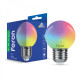 Светодиодная лампа FERON LB-37 G45 1W E27 RGB матовая 01848