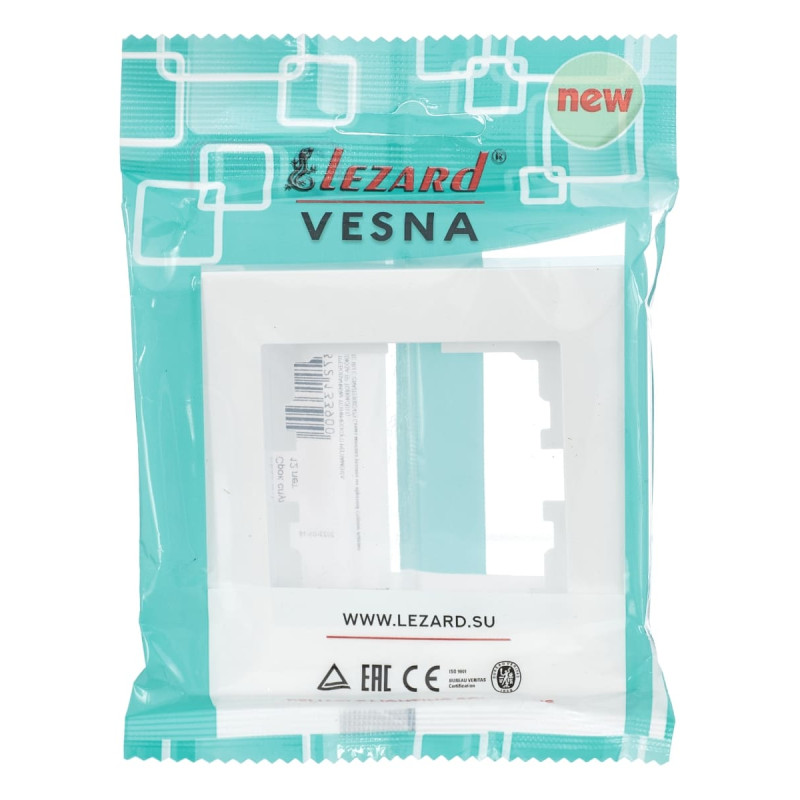 Рамка одинарная LEZARD Vesna белый 742-0200-146