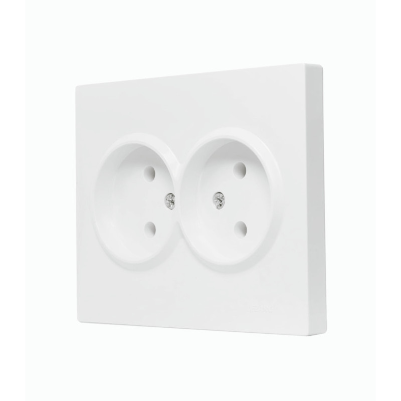 Розетка двойная б/з LEZARD Vesna белый 742-0200-128В