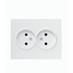 Розетка двойная б/з LEZARD Vesna белый 742-0200-128В
