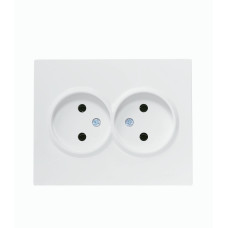Розетка двойная б/з LEZARD Vesna белый 742-0200-128В