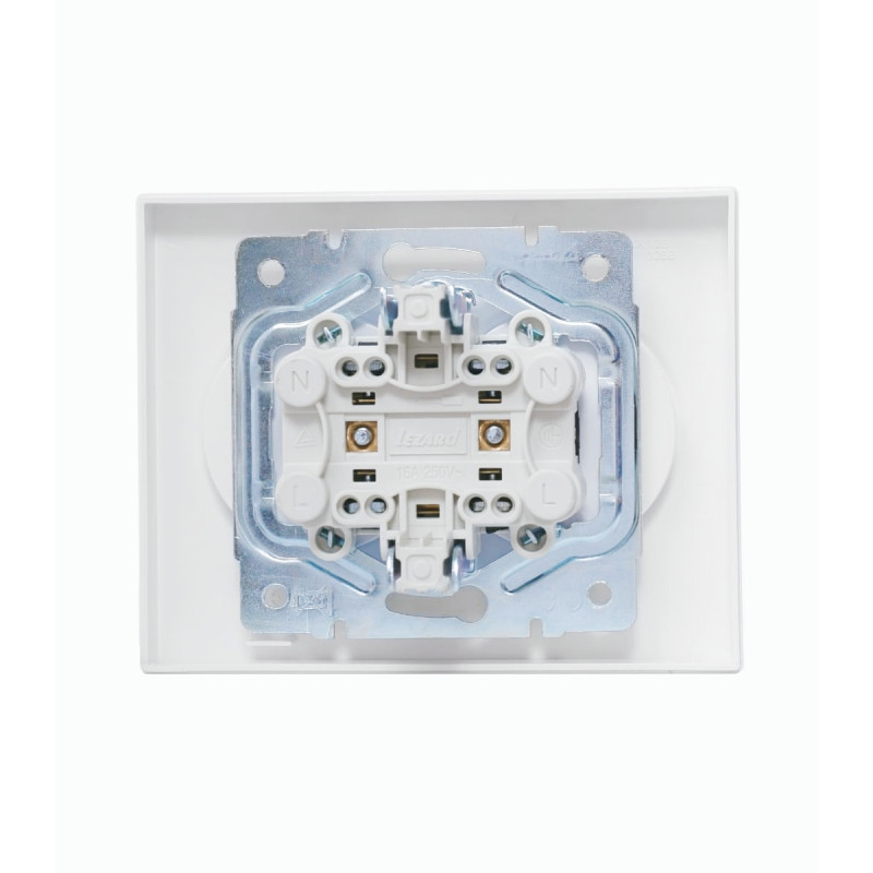 Розетка двойная б/з LEZARD Vesna белый 742-0200-128В