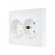 Розетка двойная с/з LEZARD Vesna белый 742-0200-127В